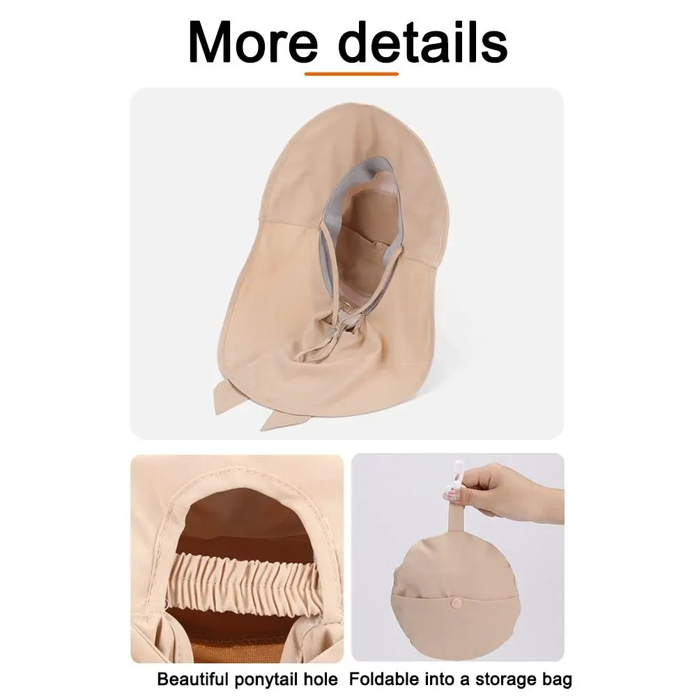 Nueva protección solar sombrero para el sol Anti-UV sombrilla de ala ancha sombrero de cubo protección del cuello gorra de pesca plegable mujeres hombres - imagen 4