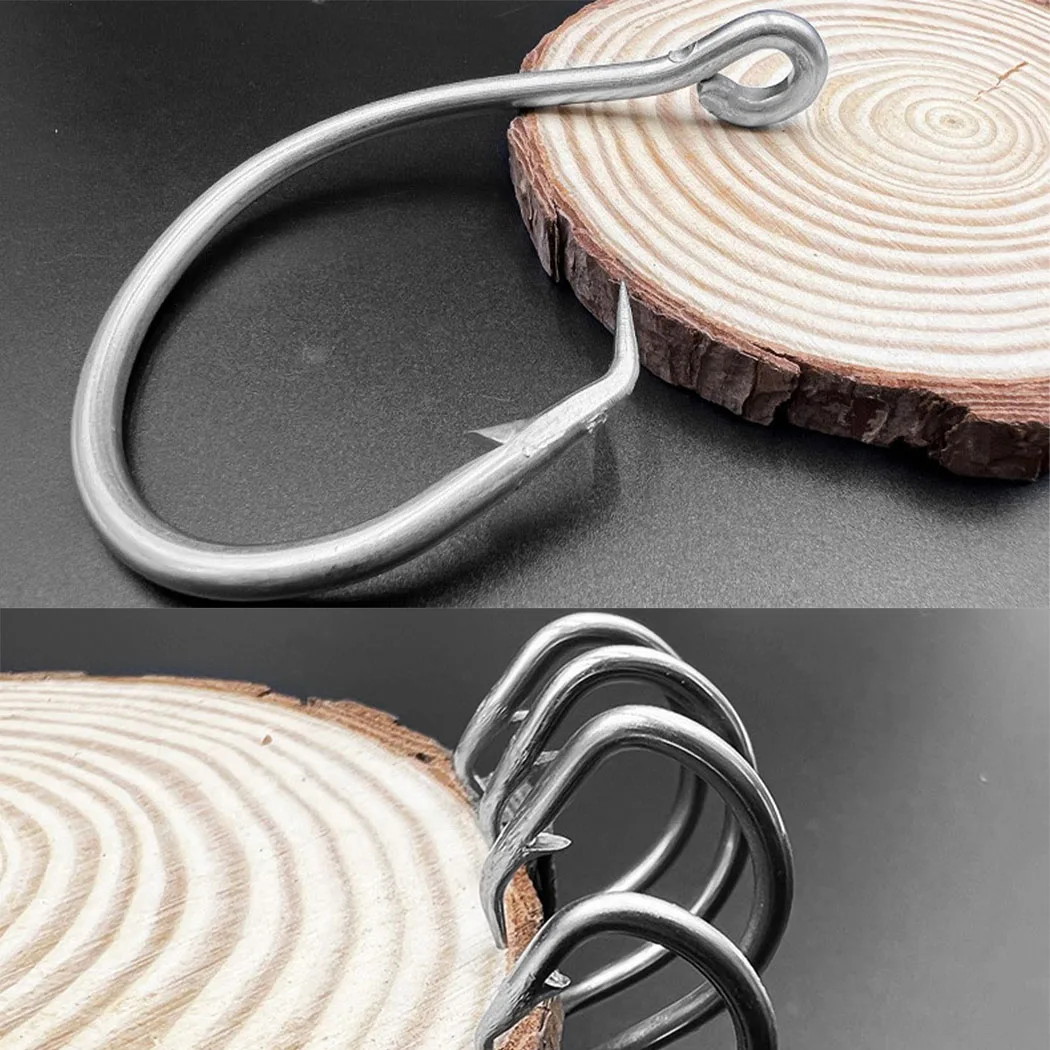 30 unids/caja 6/0 - 11/0 pesca en agua salada gancho circular de acero inoxidable anzuelo de cebo de juego grande para pesca de curricán de tiburones atún de aguas profundas