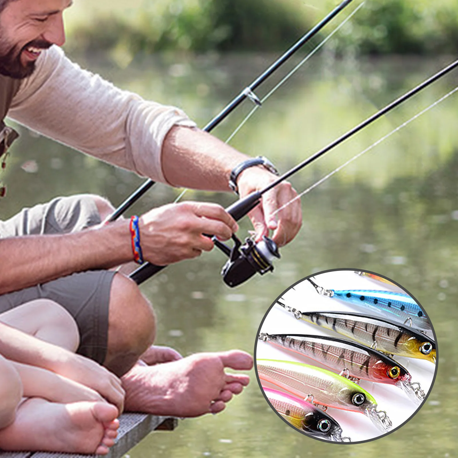 Wobbler cebo de pesca duro Artificial, señuelo de plástico duro de apariencia realista, equipo de pesca que atrae a los peces - imagen 2