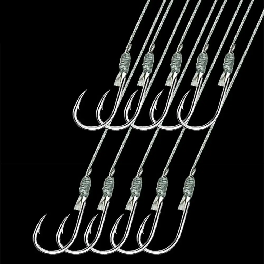 Herramientas anzuelo de púas aparejos de pesca suministros de pesca anzuelos de púas de acero al carbono con línea anzuelo de pesca de carpa anzuelos de pesca - imagen 5