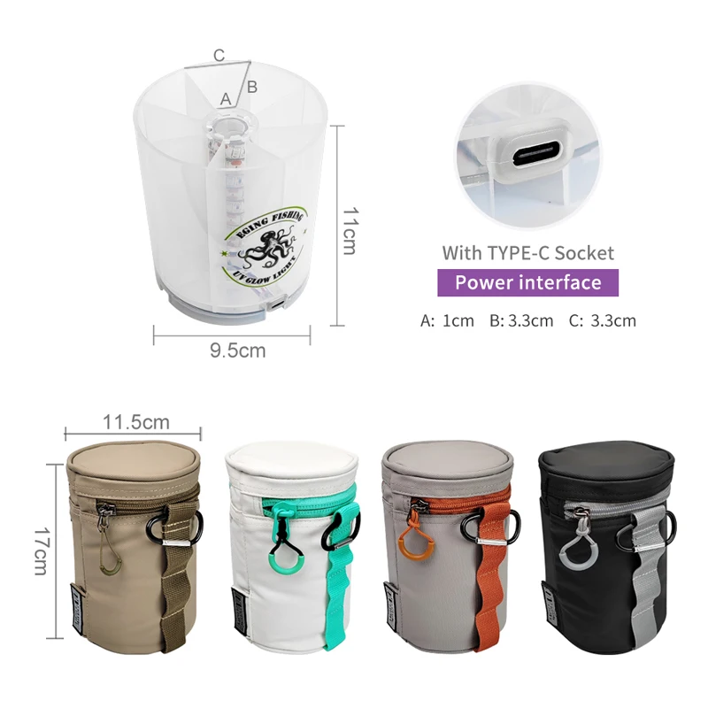 Nuevas bolsas y cajas de pesca, señuelo de pesca, luz de brillo UV, herramienta de luz de relleno, plantilla de calamar, caja de aparejos Egi, cebo duro, caja de almacenamiento de plantilla de Metal - imagen 4