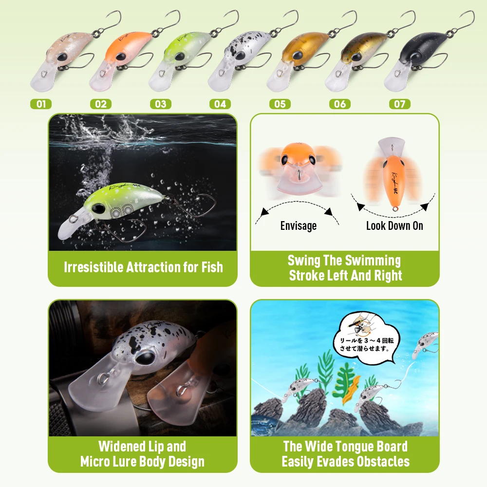 Kingdom Micro Series Kit de Señuelos de Pesca 5 unids/caja agua dulce flotante hundimiento Minnow lápiz Vibe Artificial duro Swimbait para lubina - imagen 5