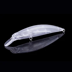 Hanlin-SEÑUELOS de plástico duro flotantes transparentes sin pintar, cebo Jerkbait, pesca en agua salada, pececillos, aparejos en blanco, 10/20 piezas, 9CM, 12G