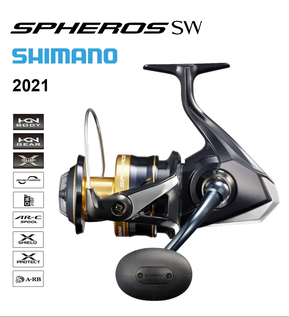 Vista lateral del carrete SHIMANO SPHEROS SW