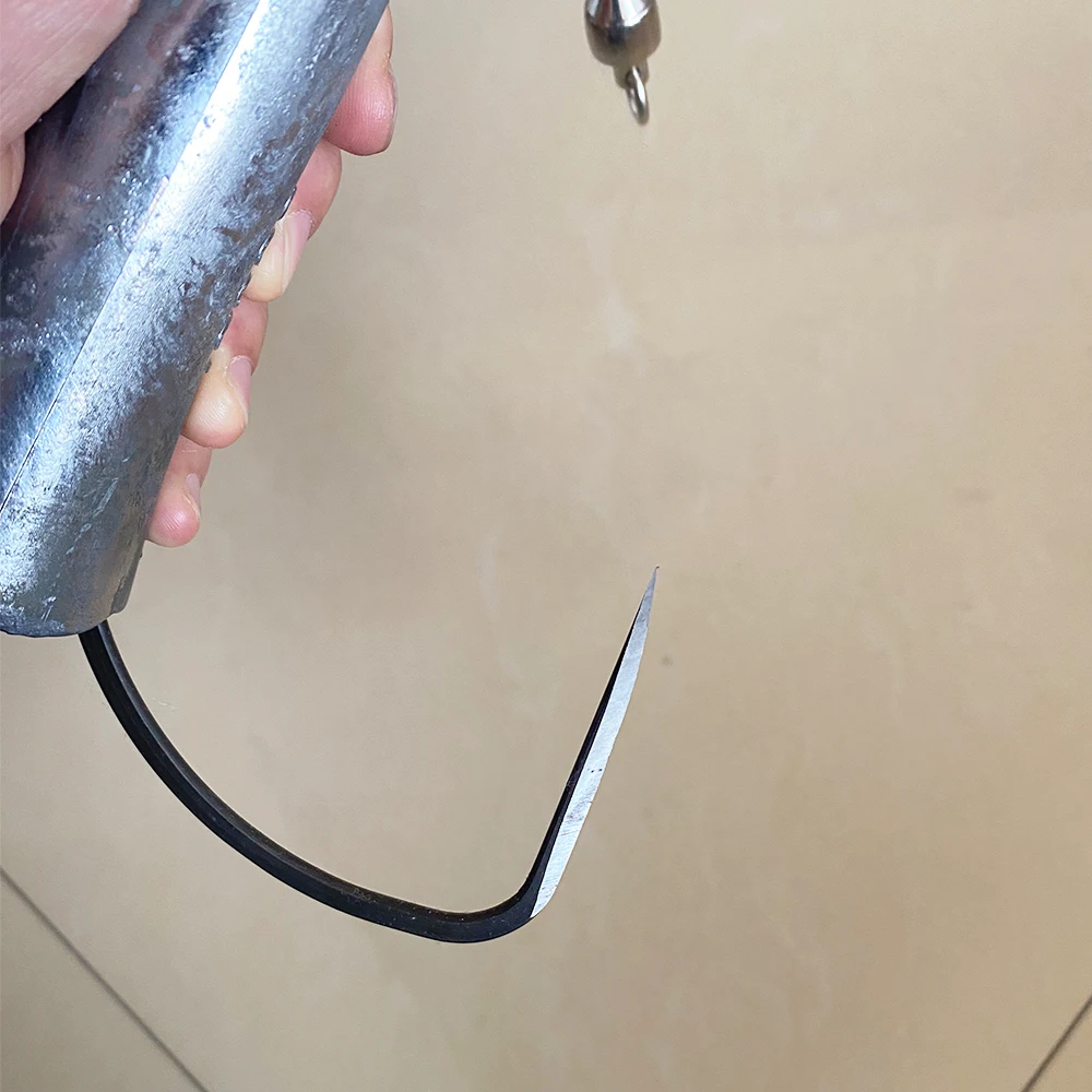 Anzuelos de pesca de 1000g, anzuelos triples plateados de acero al carbono con púas - imagen 5