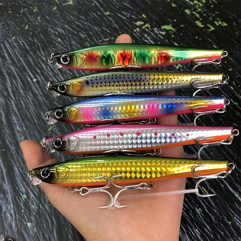 Señuelo de pececillo delgado de hundimiento pesado, cebo duro Artificial de láser, Wobblers de carpa de agua salada, Jerkbait Swimbait, 125mm, 45g - imagen 3