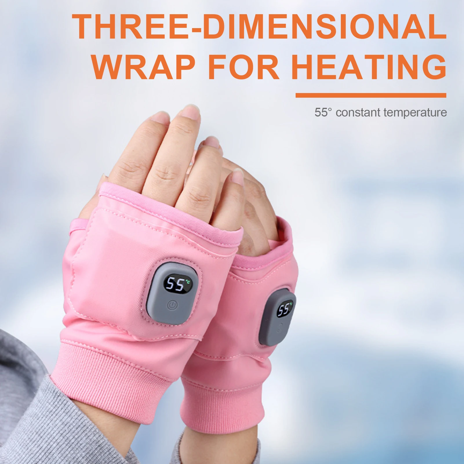 Guantes calefactores con carga USB para exteriores, cálidos guantes de medio dedo para acampar, pescar, ciclismo, esquí, manoplas cálidas portátiles para invierno - imagen 3