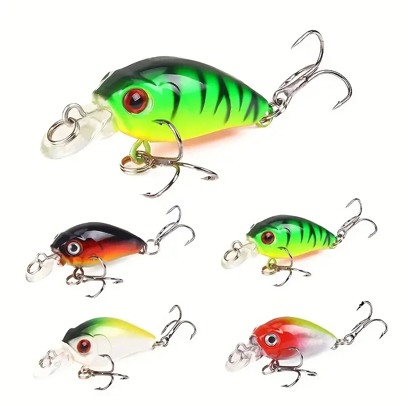Señuelo de pesca para peces, cebo duro Artificial con manivela, Wobbler topwater, Mini señuelo Crankbait de pesca, 1 ud.