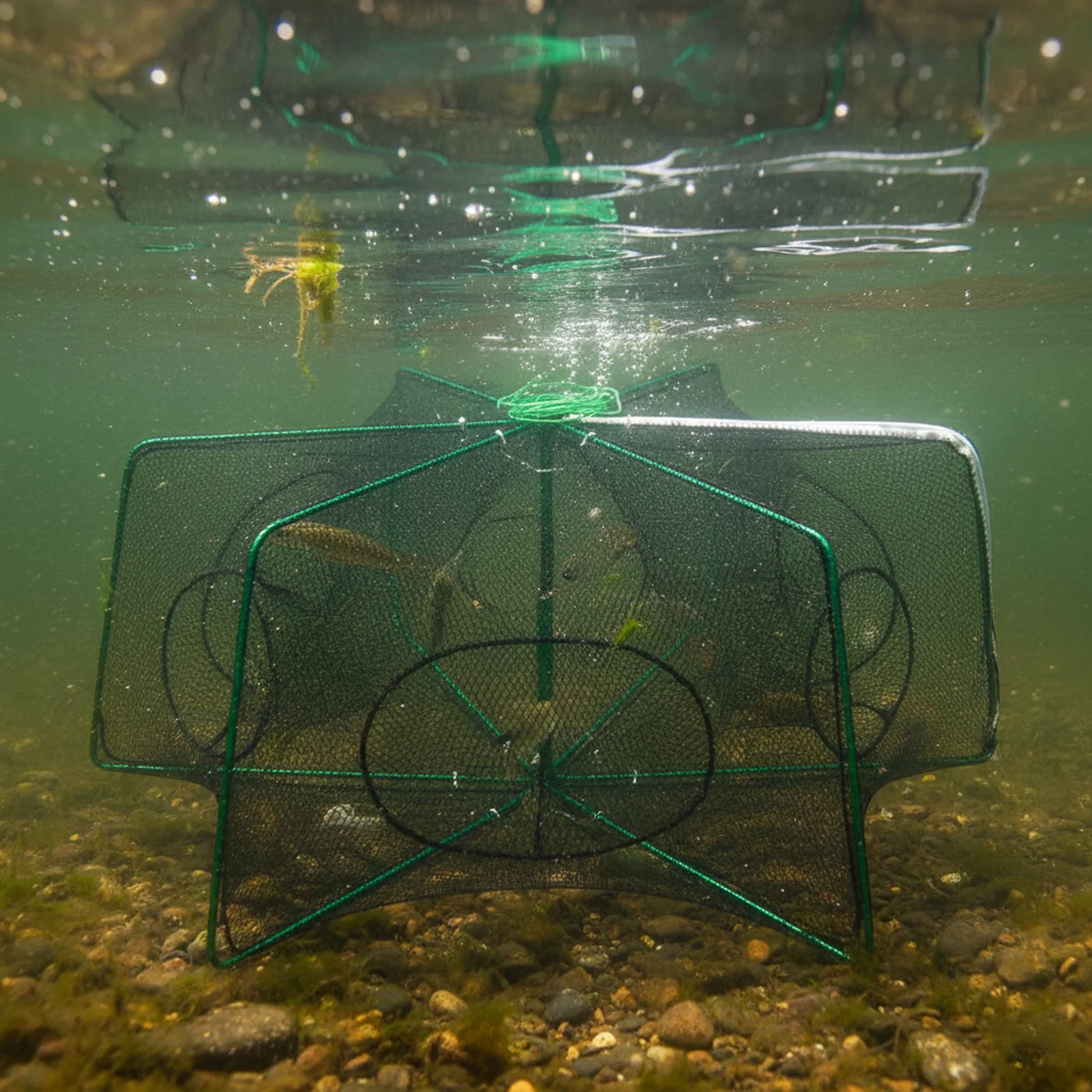 Red de pesca automática portátil – Jaula para carpas y cangrejos - imagen 2