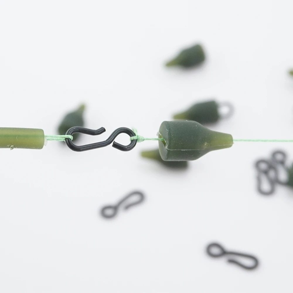 Hirisi 10 Uds accesorios de pesca de carpa funda amortiguadora Heli de goma cambio rápido aparejos terminales de pesca giratorios AH232 - imagen 5