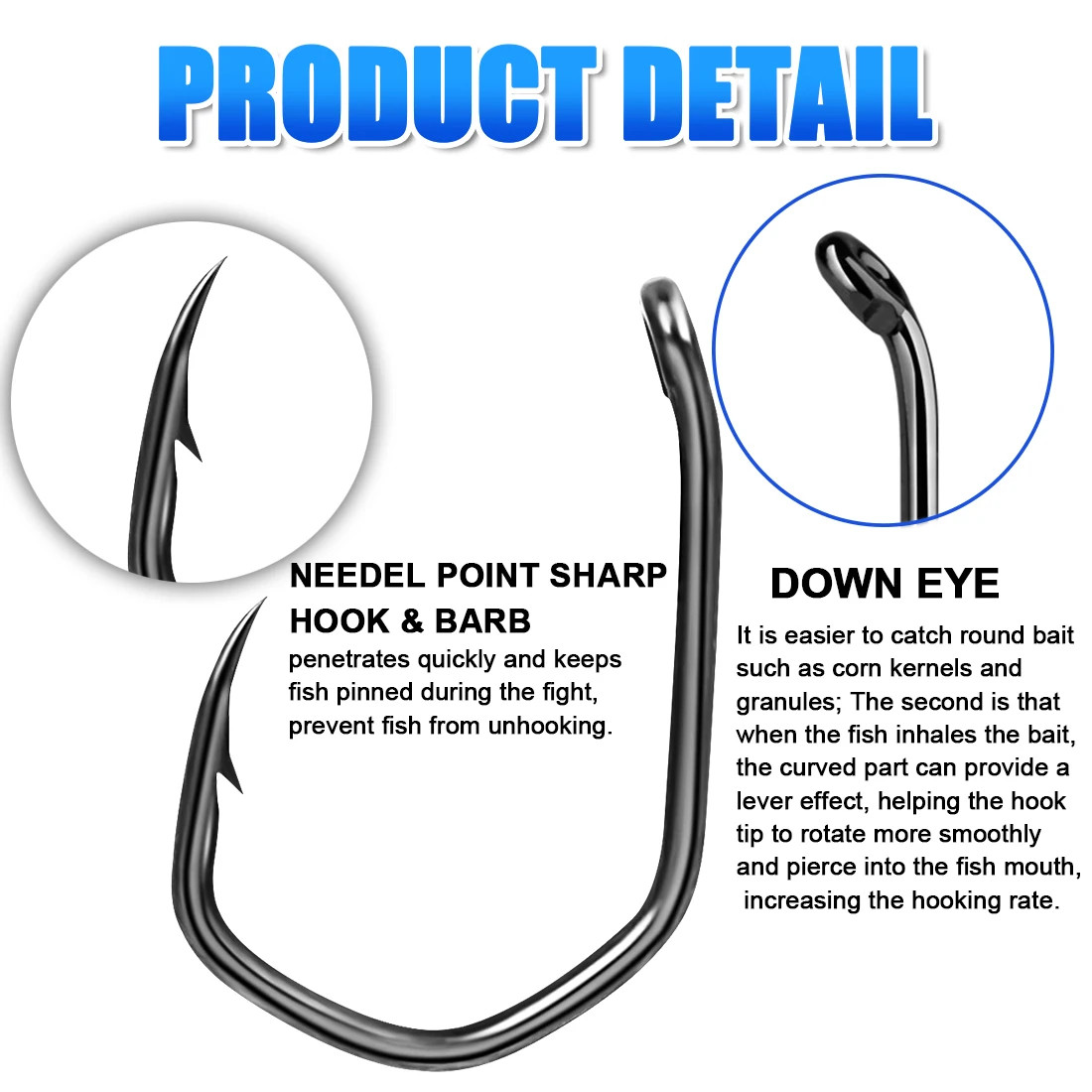 Anzuelos de pesca de carpa FishTrip, 50-200 Uds., anzuelo de pesca con ojos recubiertos de PTFE, anzuelo de púas de acero rico en carbono, accesorios para aparejos de pesca - imagen 4