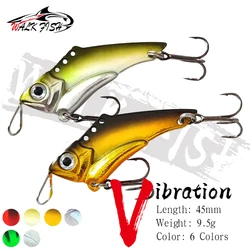 WALK FISH 1 Uds 45mm 9,5g VIB cuchara vibratoria cebo de Metal duro fondo antiadherente agua dulce pescado volteado de larga distancia