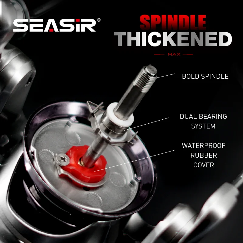 SEASIR CONTRA MAX carrete de pesca giratorio totalmente de Metal 9 + 1 BB arrastre máximo 25KG/55LB cuerpo de aleación de aluminio y agarre rueda de pesca de agua salada - imagen 5