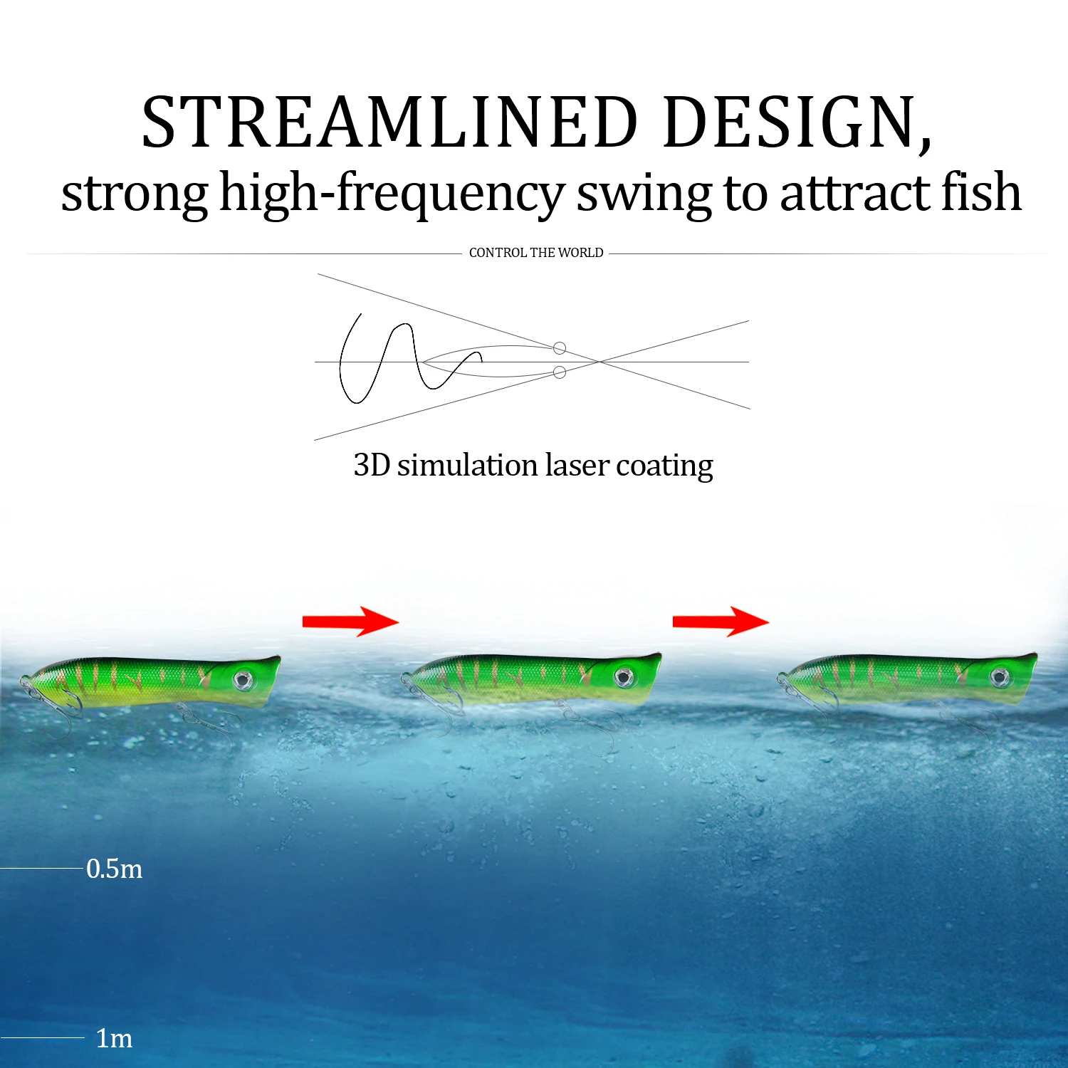 1 Uds. Señuelos de pesca Popper Wobblers 8cm 12g Topwater Crankbait cebo duro de plástico Artificial aparejos de pesca de Lucio - imagen 4