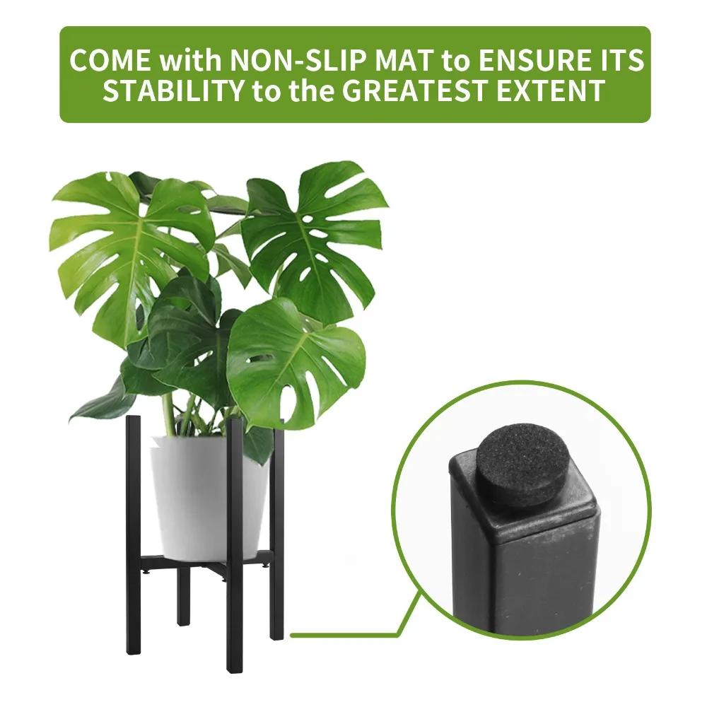 Soporte para plantas pesadas, soporte para plantas de cuatro patas, estantes de plantas de Metal ajustables de esquina para maceta, muebles de jardín y Patio al aire libre - imagen 4