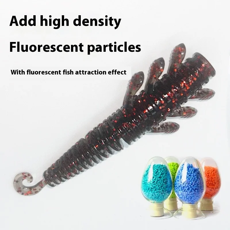 Lua nuevo cebo suave pesca en el mar gusano de mar goma suave pesca en el mar barracuda de agua dulce cebo falso 5 colores, 65mm-6 uds - imagen 5