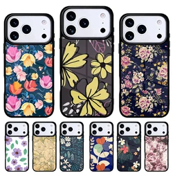 Funda Vintage con hojas y flores para iPhone 17 Air Pro Max