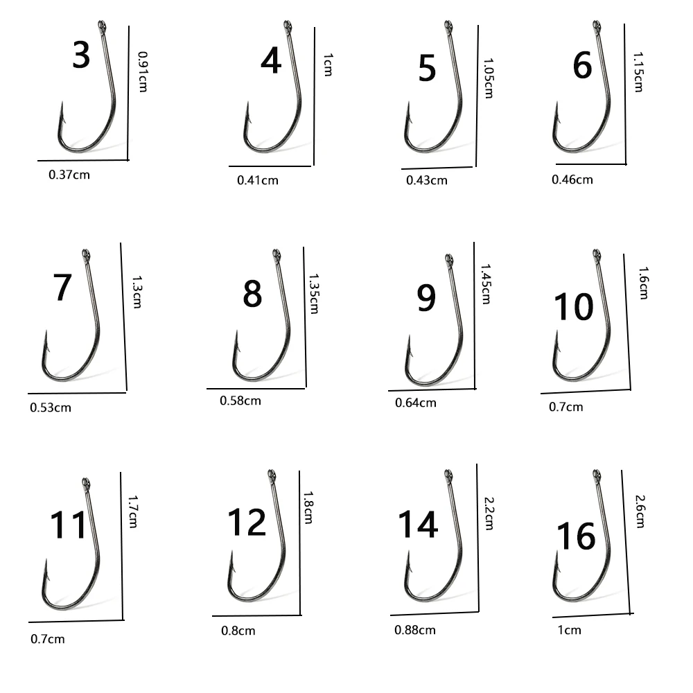 Anzuelos de pesca con mosca Nmyph Sabiki, anzuelos de pesca de carpa, anzuelo de pesca de agua salada, anzuelos de señuelo de plantilla, acero de alto carbono, níquel negro, Juego de 2 paquetes, #3-#27 - imagen 5