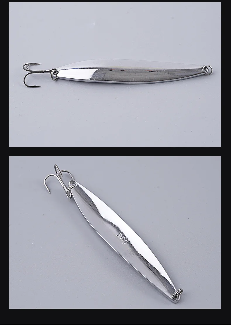 Señuelo tipo cuchara de pesca, 10g, 20g, plantilla de fundición larga, cucharas con forma de Salix, señuelos artificiales, cebo duro, Jigbait de arco, lote de 2 piezas en oferta - imagen 5