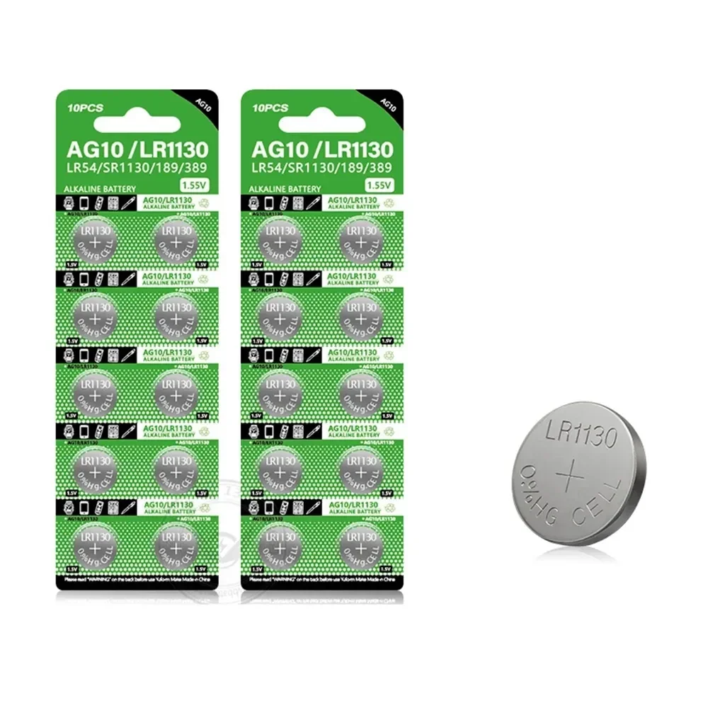 Pilas Botón AG10 LR1130 1,55V para Señuelos y Detectores de Pesca - imagen 2
