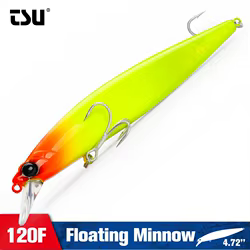 Señuelo de Pesca en Agua Salada TSURINOYA 120F, Sistema de Tungsteno, Ultra Largo Alcance, Minnow Flotante STINGER, 120mm, 19g, Cebo Artificial