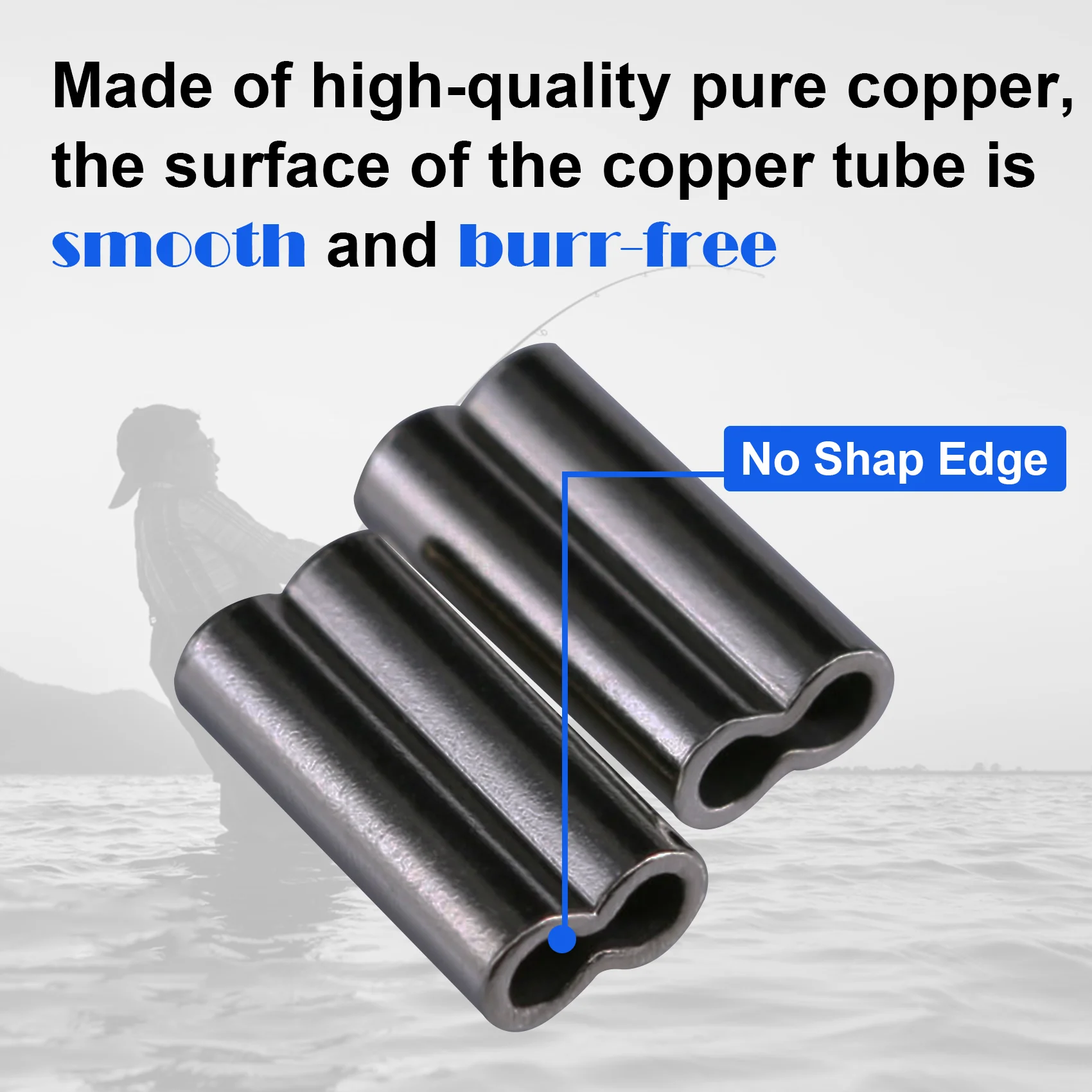 Aventik-Manguitos de prensado de doble barril, 100 piezas, aparejos de pesca, conectores de tubo de cobre, accesorios de pesca - imagen 3