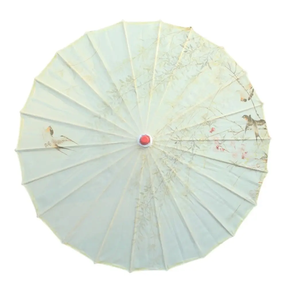 Parasol Decorativo Seda Estampada 56cm – Flores Cerezo con Borla - imagen 3