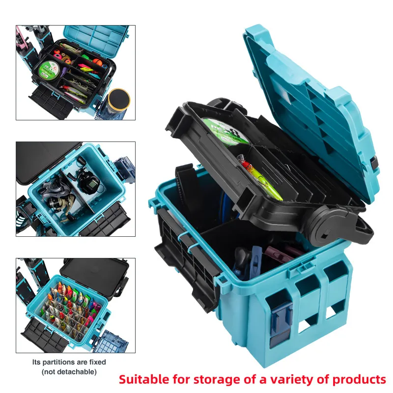 Nueva caja de pesca con luz LED, caja de herramientas de plástico, cebo duro, plantilla de calamar, cajas organizadoras, accesorios, caja de almacenamiento para aparejos, pesca en mar - imagen 5