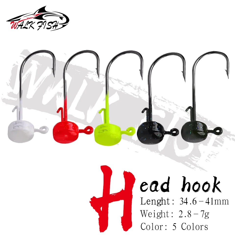 WALK FISH anzuelo jig head Ned rig – con púas para lubina y trucha