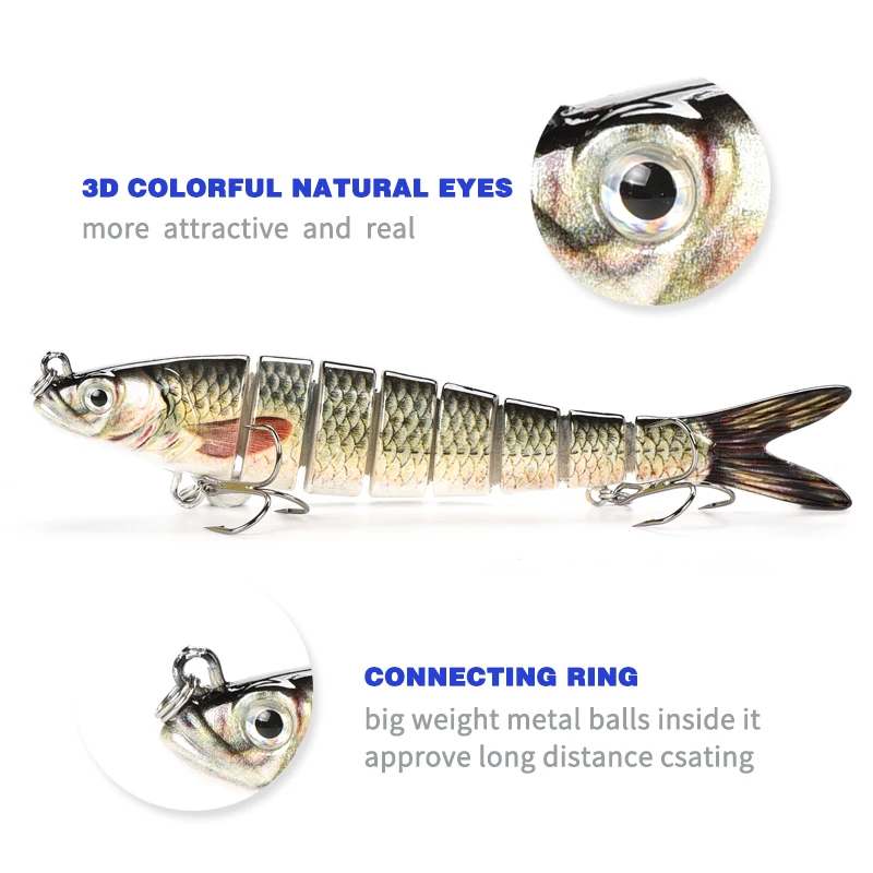 Wobblers de hundimiento de 100/135mm, Señuelos de Pesca articulados Crankbait Swimbait de 8 segmentos, cebo Artificial duro para aparejos de pesca - imagen 5
