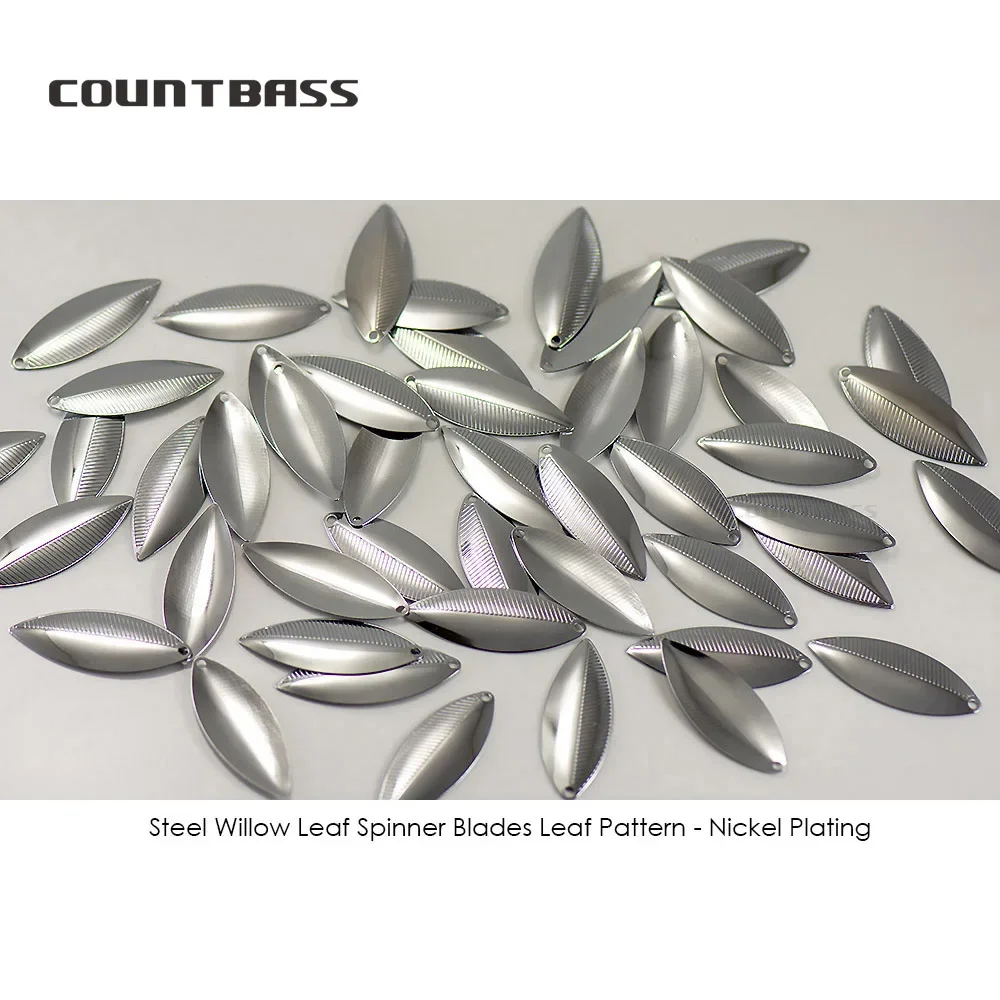 COUNTBASS 50 Uds tamaño 3,5, 4,5 y 5 cuchillas giratorias de hoja Wiilowleaf de acero patrón de hoja componentes de piezas de señuelo de pesca - imagen 4