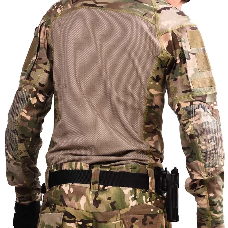 Camisas de caza al aire libre para hombre, camiseta de combate Airsoft con cremallera, camisa ajustada, ropa de caza para hombre, camiseta de pesca - imagen 5