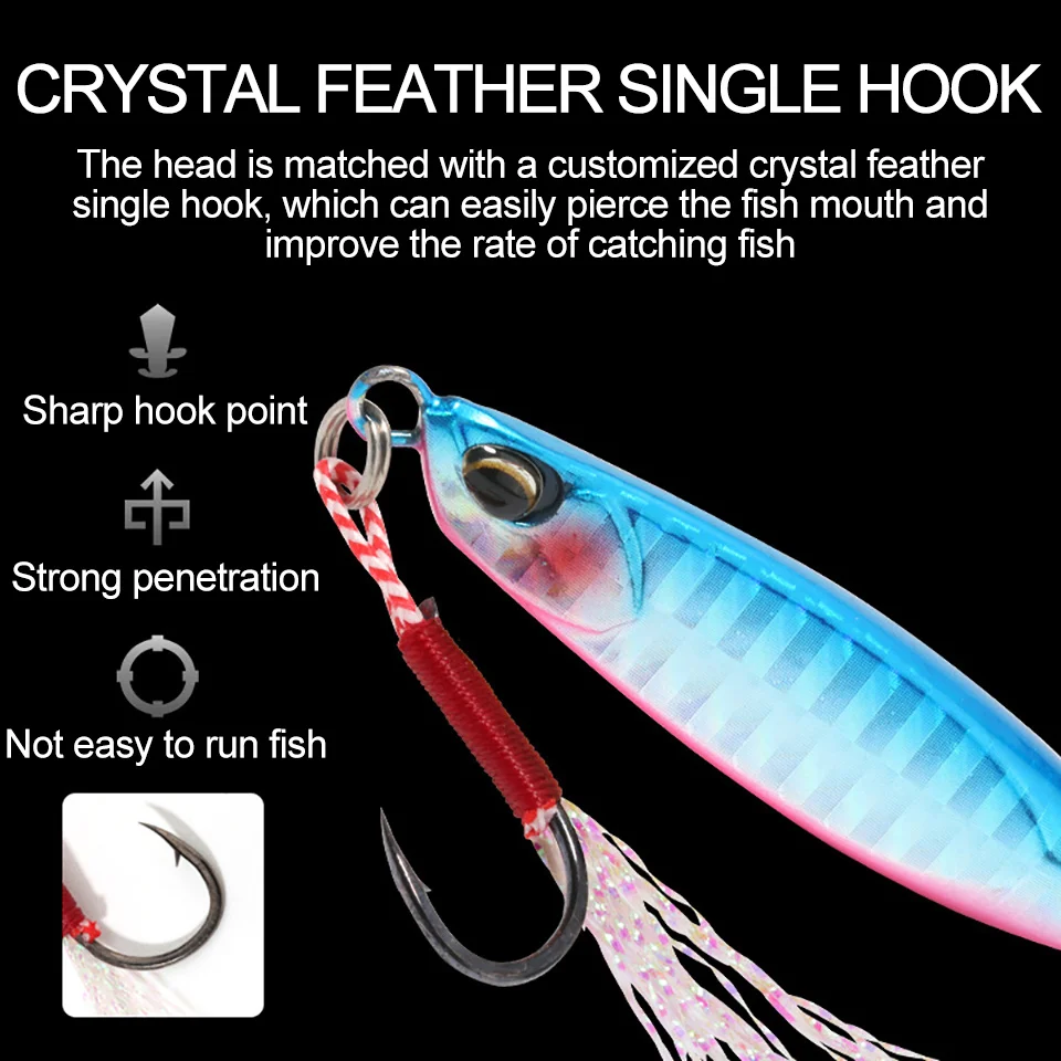 WALK FISH-señuelo de pesca de Metal, 1 unidad, 16g, 21g, 3D, ojo de pez, lentejuelas artificiales, cebo duro, Jigging, agua salada, carpa, Lucio - imagen 3