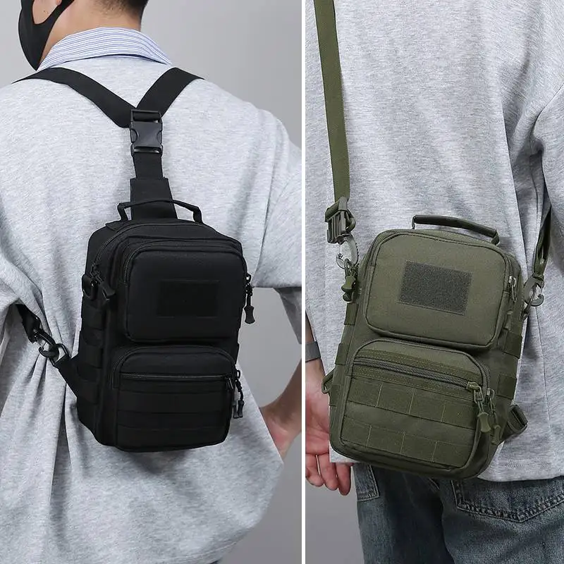 Bolsa de pecho de pesca, almacenamiento táctico, mochila con señuelo, senderismo al aire libre, ciclismo, Camping, bolsos de hombro Molle, riñonera portátil para caza - imagen 3