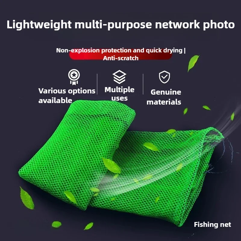 Bolsa de malla de pesca plegable portátil, rejilla pequeña, bolsa de redes para peces vivos, paquete de bolsa de red para la boca para almacenamiento, equipo de pesca - imagen 5