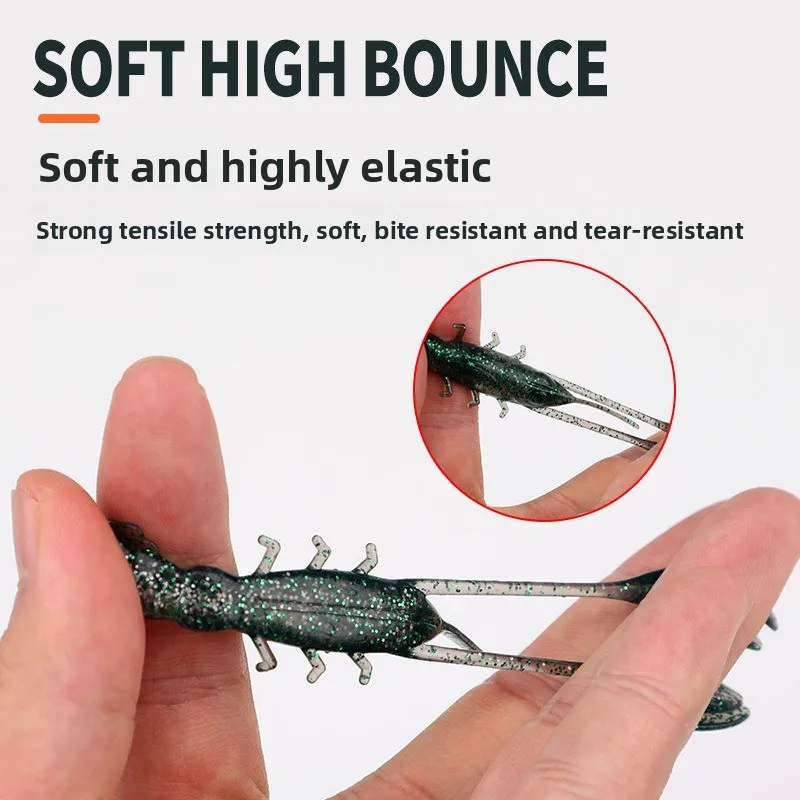 MUKUN 5 uds señuelos flotantes 6,5 CM 4G señuelo suave Señuelos de Pesca camarones langosta señuelo de plástico suave Señuelos de Pesca - imagen 4