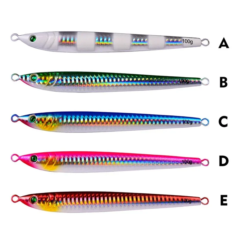 Equipo de pesca de Jigging lento, plantilla de Metal, señuelo de mar, señuelos de barco, plantillas noctilucentes, 5 colores, suministros Wobbler, Wobblers para Lucio duro - imagen 3