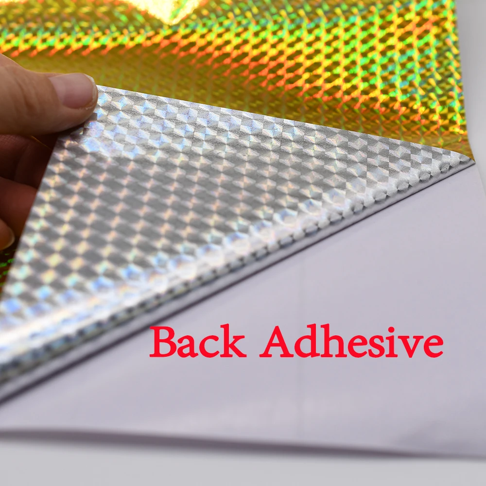 MNFT-rollo de pegatinas de Señuelos de Pesca, película adhesiva holográfica para cebo de pesca, Material de fabricación DIY, 45cm x 5m/10m, 1 rollo - imagen 4