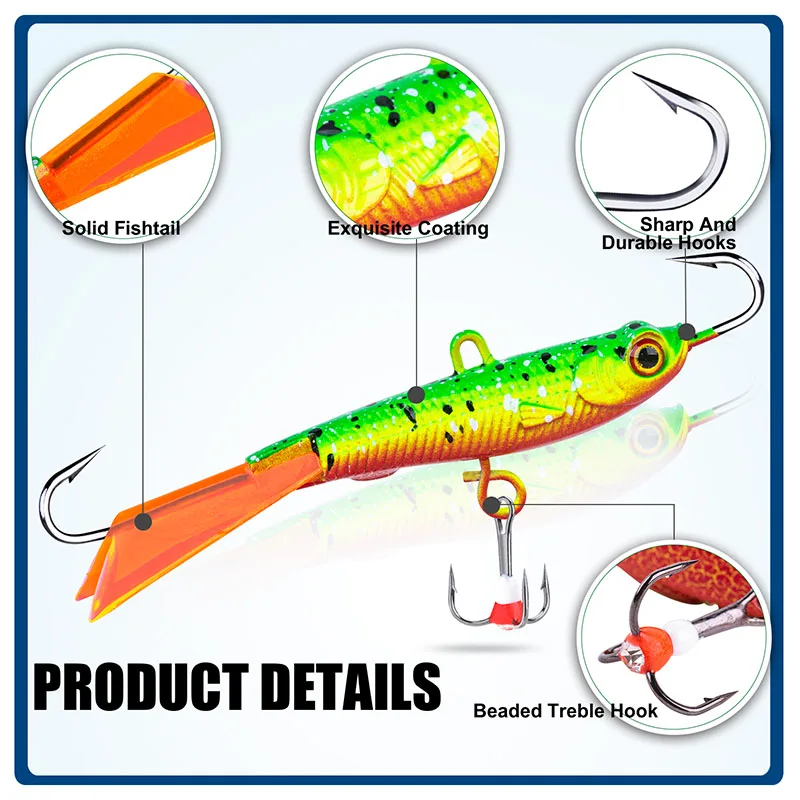 Goture-señuelo de pesca de hielo para invierno, 1 piezas, 8cm, 30g, balanceador, Jigging, cebo Artificial, Wobblers, trucha, lubina, Lucio, Carpa - imagen 3