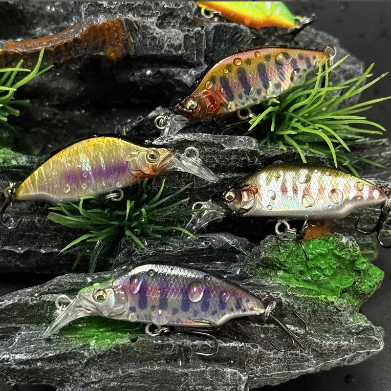 45MM/3,8G diseño de ojo de pez 3D sumergido camino cebo Minnow Micro cebo falso corriente lubina trucha cebo anillos planos de alta resistencia - imagen 3