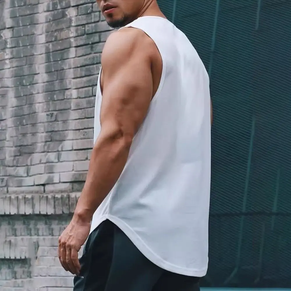 Chalecos musculosos, camiseta sin mangas deportiva, camiseta sin mangas holgada de secado rápido para correr, camisetas simples transpirables para hombres, chalecos de baloncesto - imagen 3