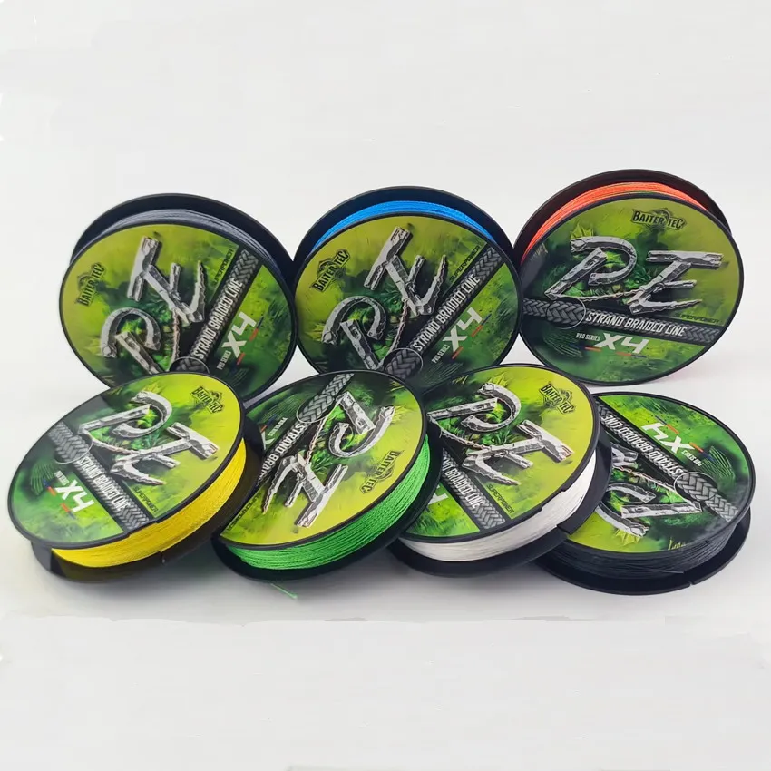 Línea trenzada de 100M X4, 7 colores, todo para sedal de pesca, arrastre máximo de 6LB- 80LB, línea de PE multifilamento para pesca en agua salada y mar