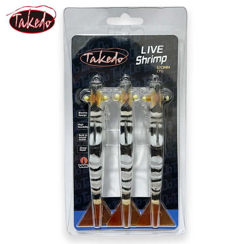 TAKEDO Señuelos Gamba TPR – Anzuelo VMC para spinning - imagen 2