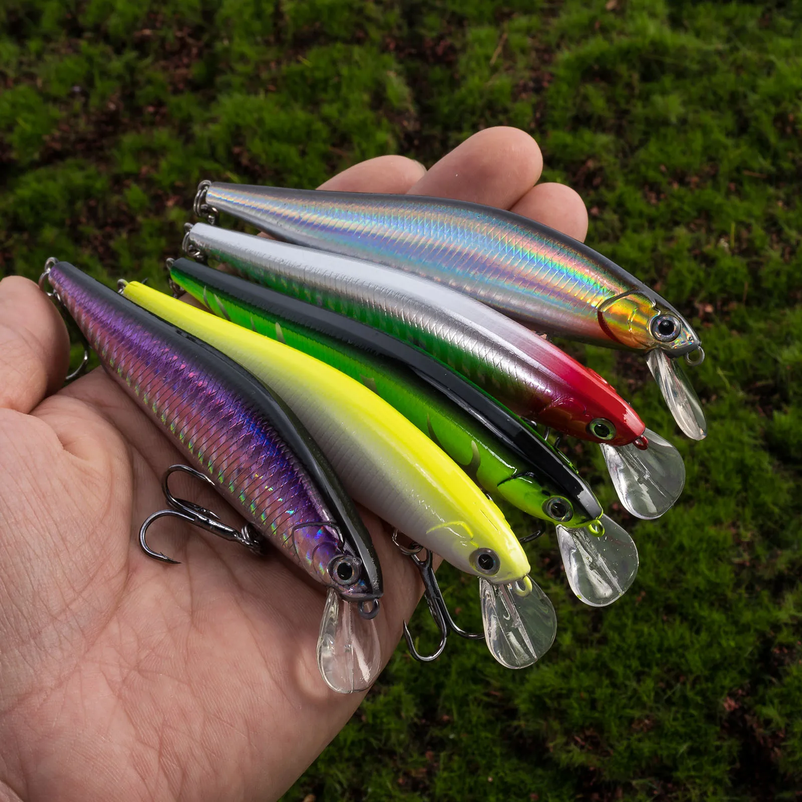 Señuelo de Pesca de Mar Minnow de 14g, cebo Crankbait de hundimiento lento, cebo duro de fundición larga, Lucio de curricán en alta mar, agua salada - imagen 5