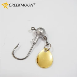 5 unids/lote 2g 4g anzuelos de acero rico en carbono pesca forma redonda bola Jig cabeza gancho Jighead peso con anillo de rotación cucharas anzuelos