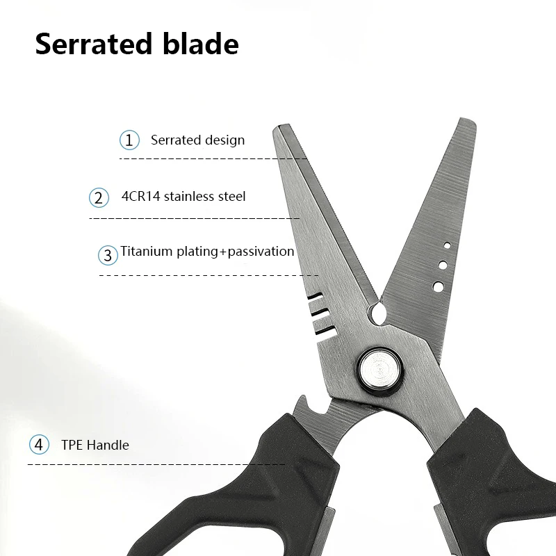 Tijeras de hilo de pescar, herramienta de señuelo multifuncional de corte de plomo para exteriores de acero inoxidable - imagen 4