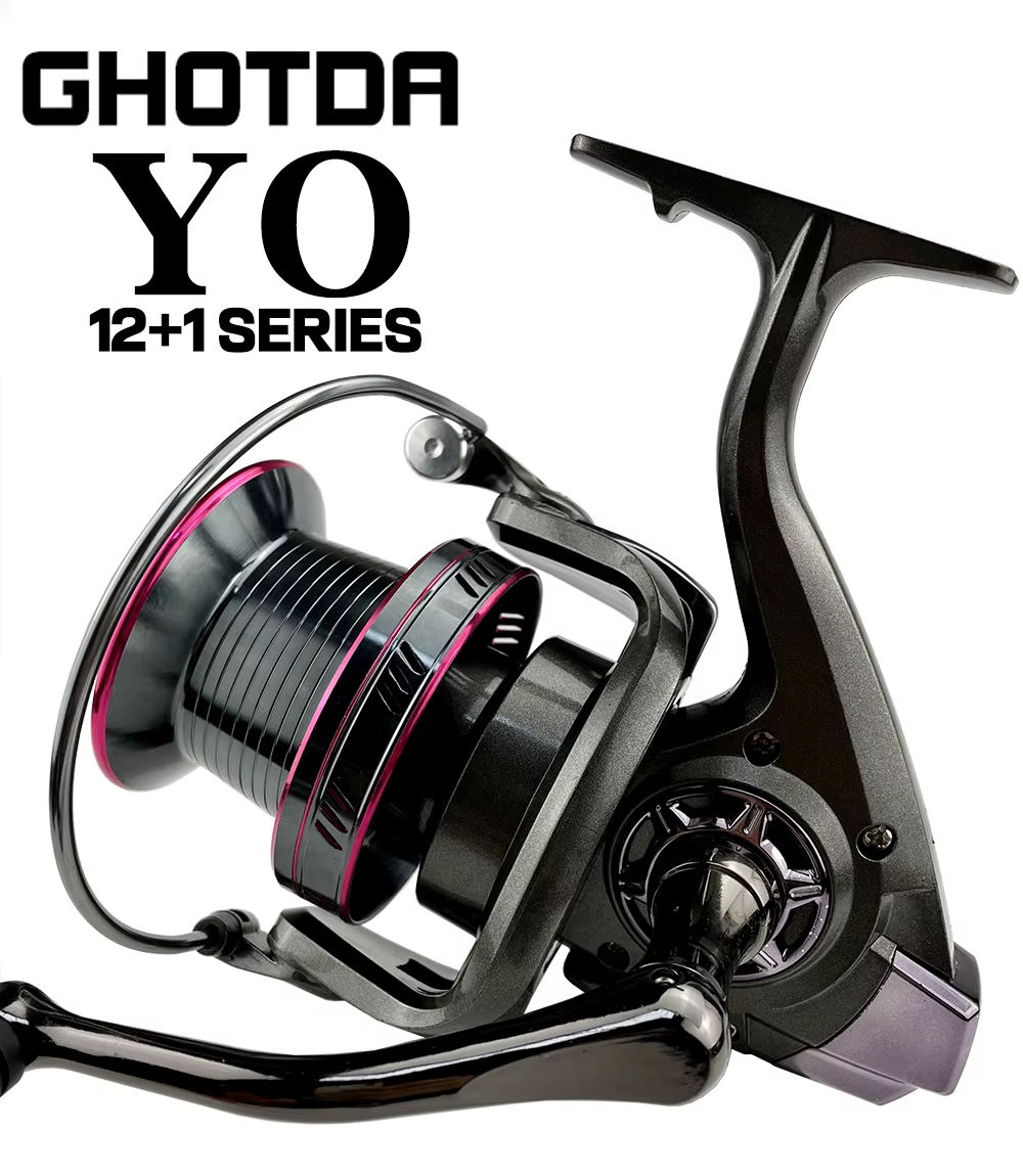 Experimente la mejor actuación de pesca con el carrete giratorio de la serie Ghotda Y0 12+1