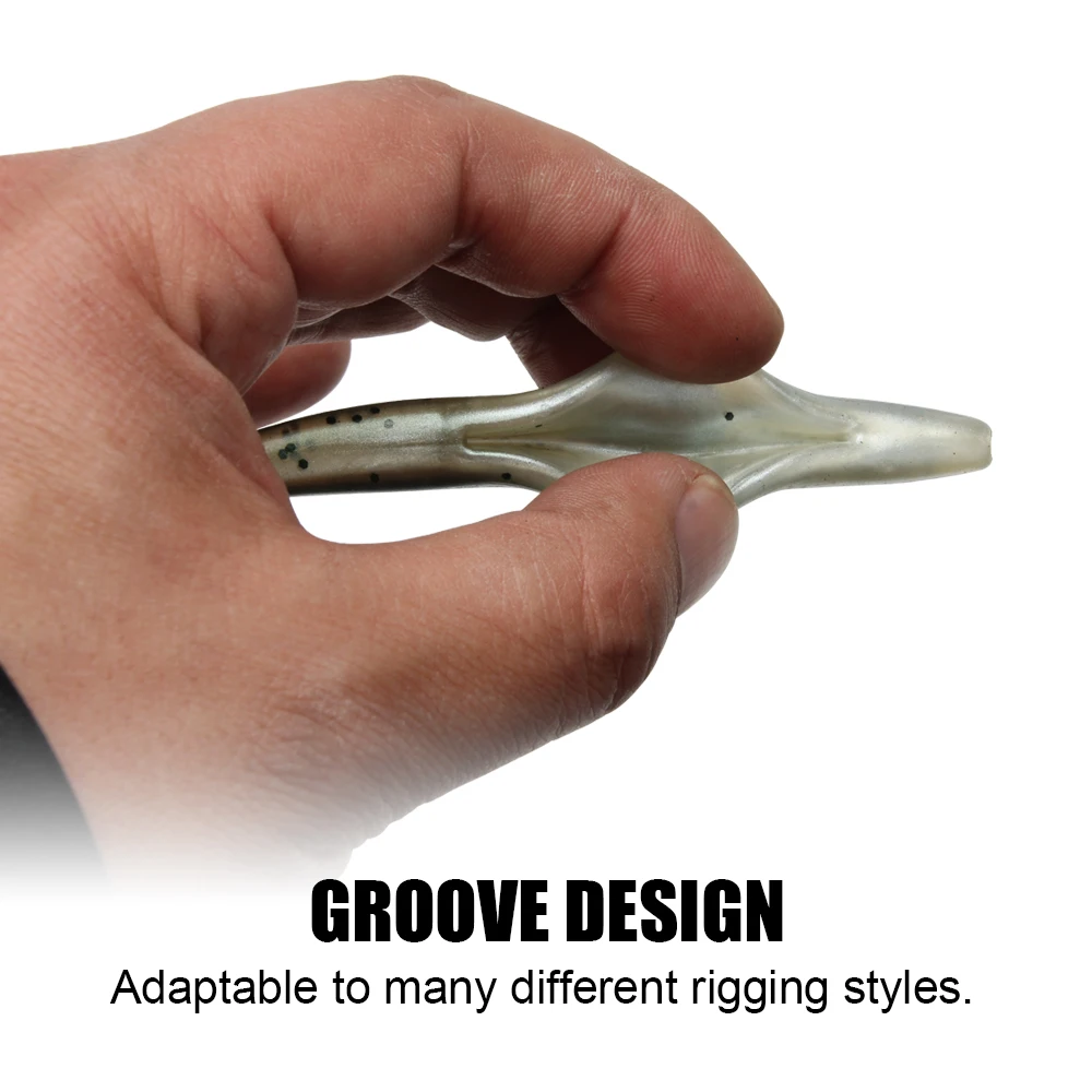 Spinpoler Jerk Minnow cebo suave señuelo de pesca cola ligeramente dividida 5 "Baitfish silicona Artificial Swimbait aparejos de pesca equipados - imagen 5