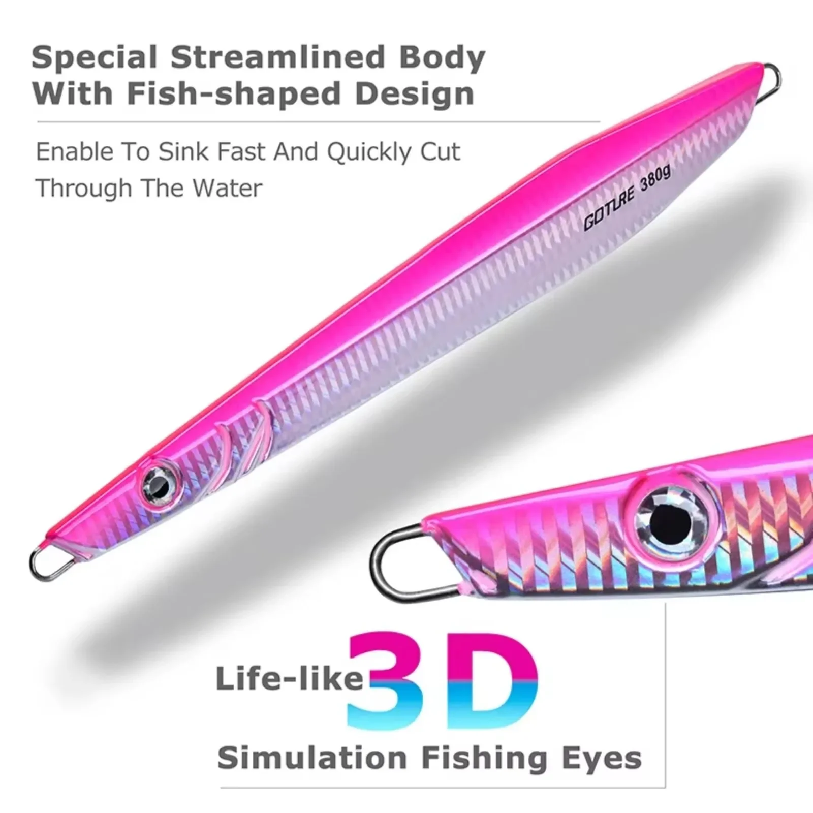 Goture-señuelo de pesca con plantilla de Metal, pesas de 390g, cebo duro para pesca de lubina, trucha, Jigging, plantillas de señuelos de agua salada, 1 Uds. - imagen 4