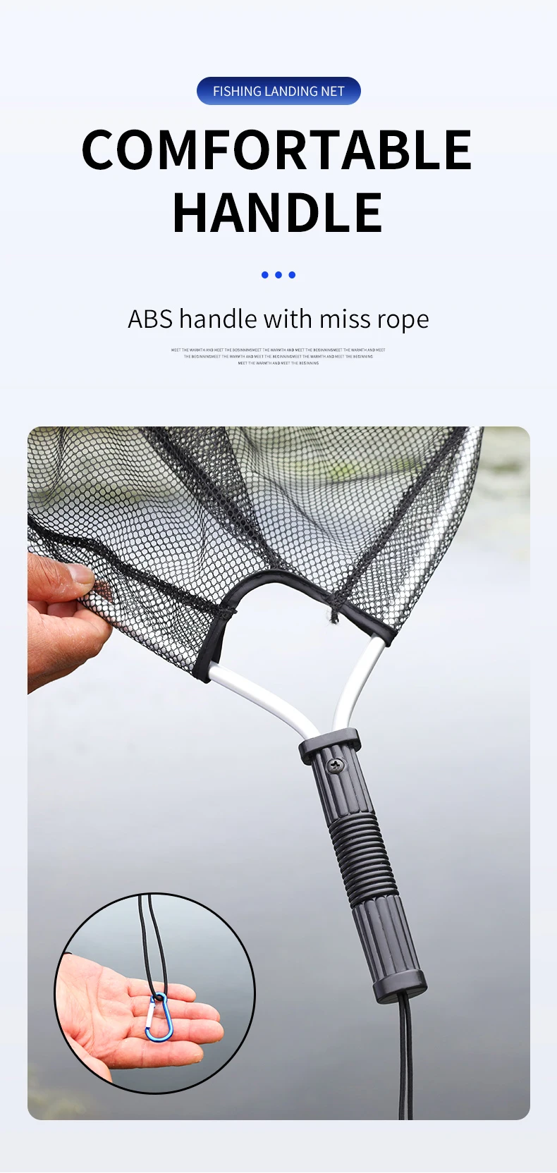 Mango cómodo con una cuerda de malla para un fácil manejo